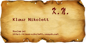 Klauz Nikolett névjegykártya